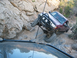 Billings Canyon - Dan coming up the last ledge